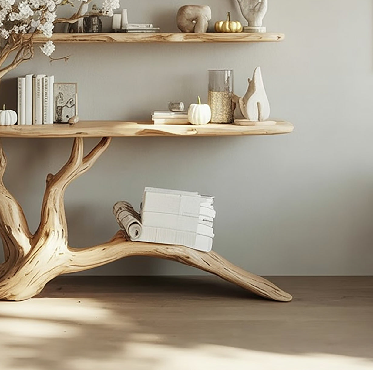 Holz Konsolentisch & Schminktisch für Wohnzimmer – Landhaus Stil