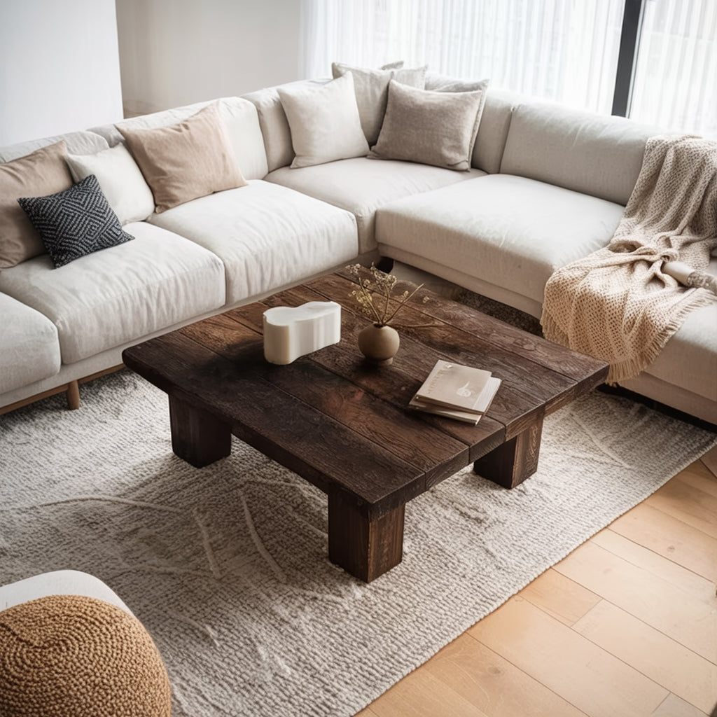 Couchtisch aus Kastanienholz – Handgefertigt im Farmhouse Stil
