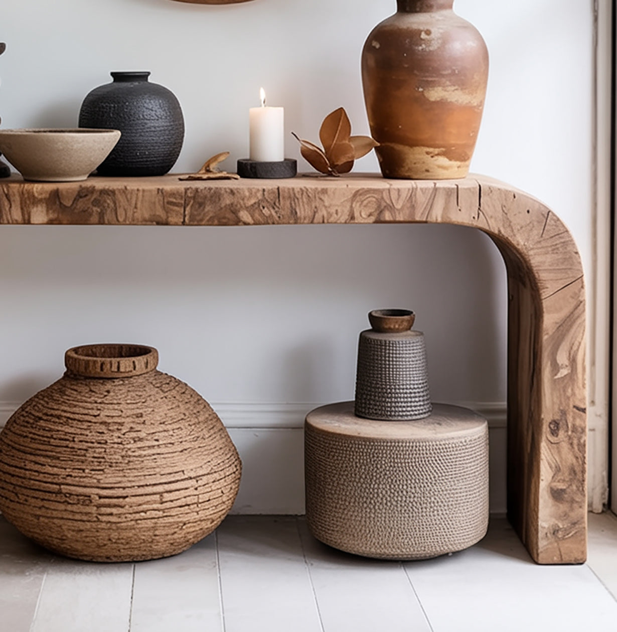 Landhaus-Holzkonsolentisch – rustikaler Eingangsbereich-Tisch aus recyceltem Holz