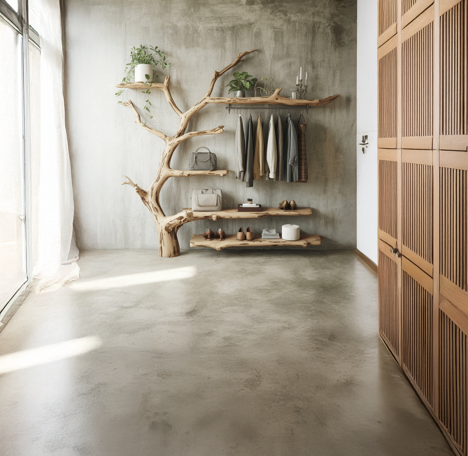 Holz-Garderobe mit Ablage & Haken – Wanddeko für Eingangsbereich