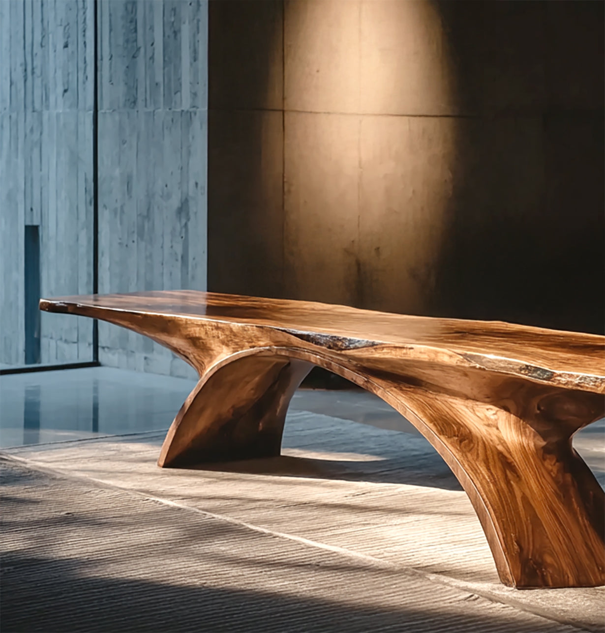 Handgefertigte Walnuss-Bank – moderne Massivholz-Sitzbank für Zuhause