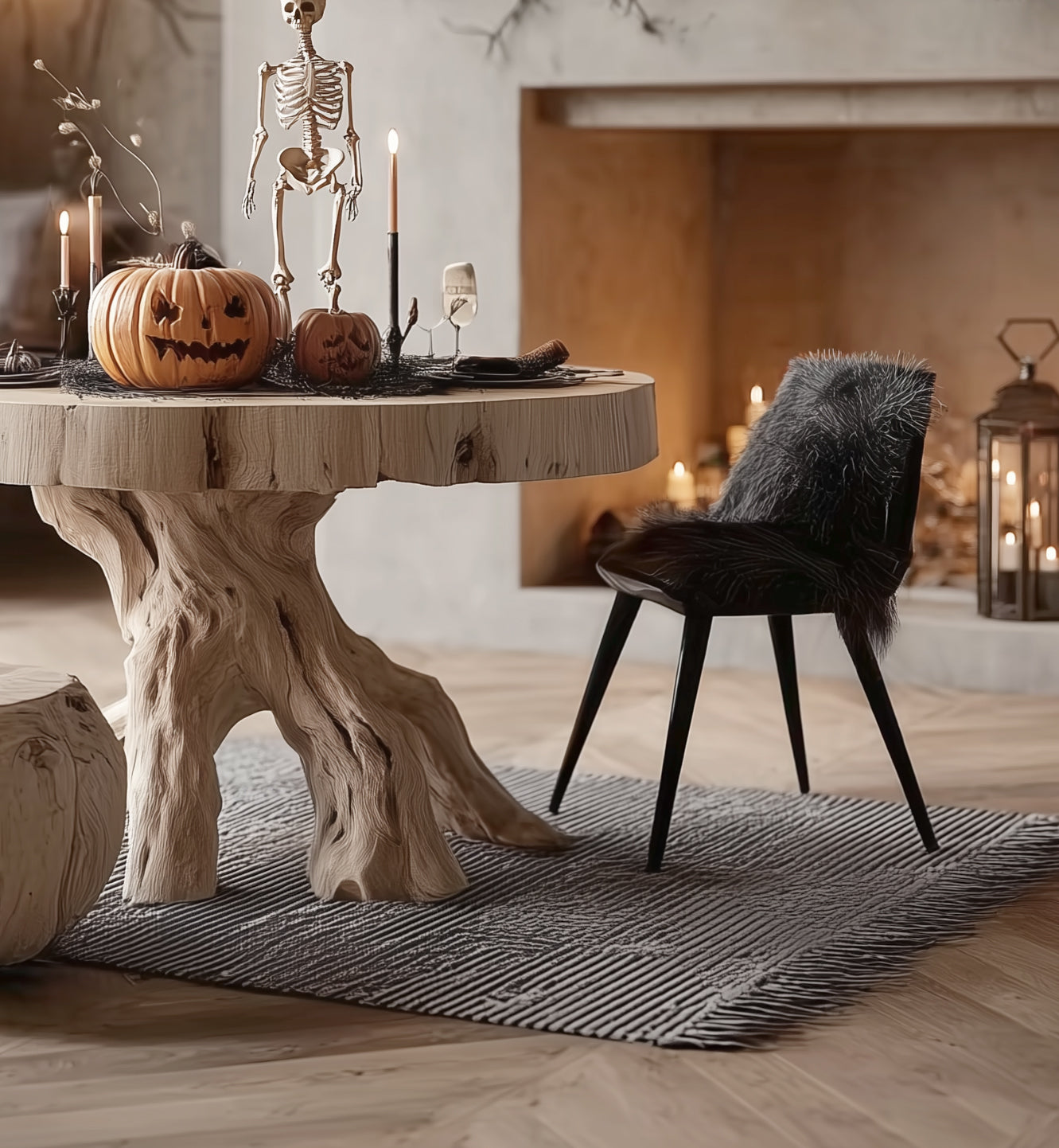 Rustikaler Beistelltisch – handgefertigt aus Massivholz mit Baumkante