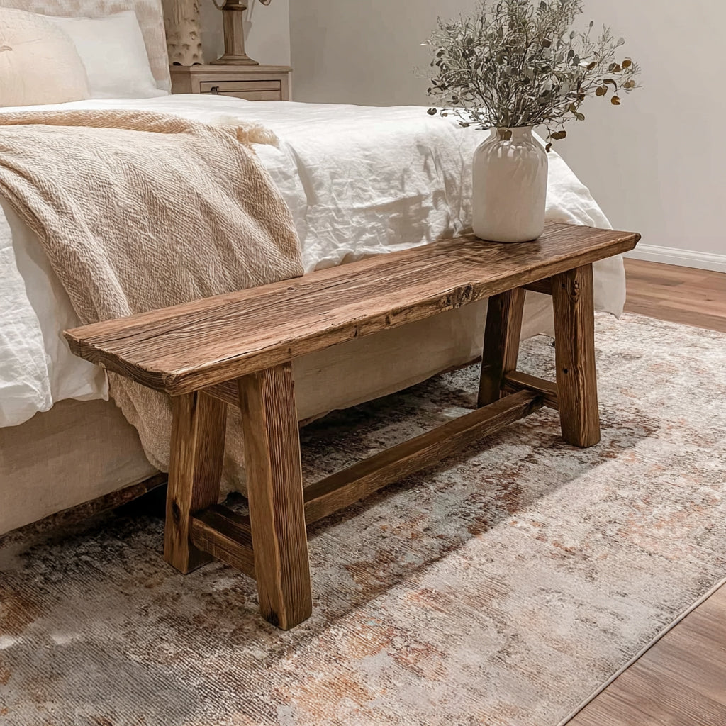 Eingangsbank aus recyceltem Holz – Rustikale Flur- und Diele-Bank