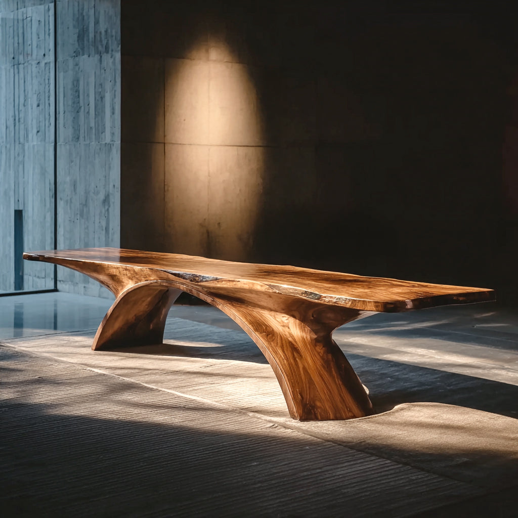 Handgefertigte Walnuss-Bank – moderne Massivholz-Sitzbank für Zuhause