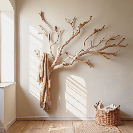 Driftwood Wandgarderobe – handgefertigtes Holzregal mit einzigartigen