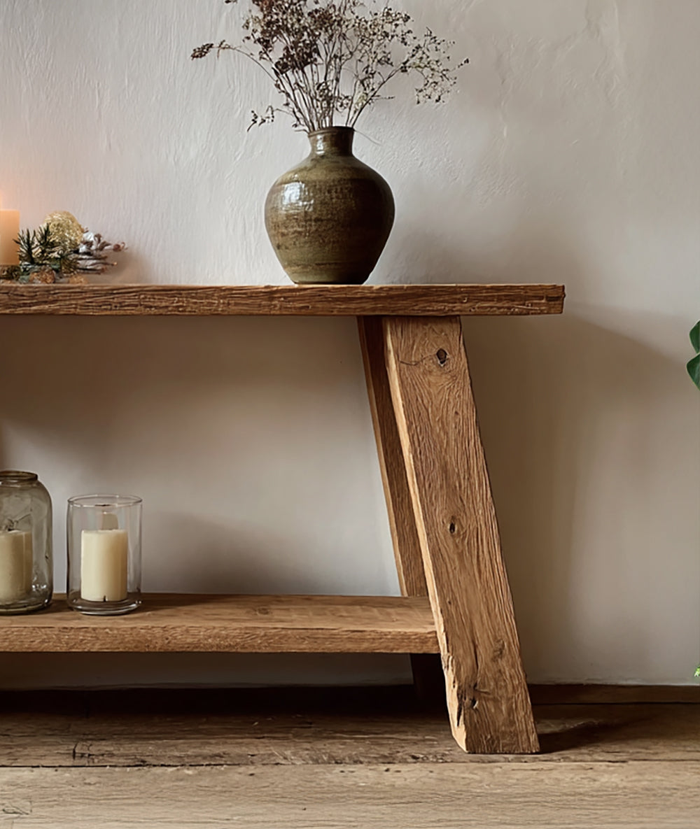 Rustikaler Eichen-Konsolentisch – Moderner Flurtisch im Landhausstil