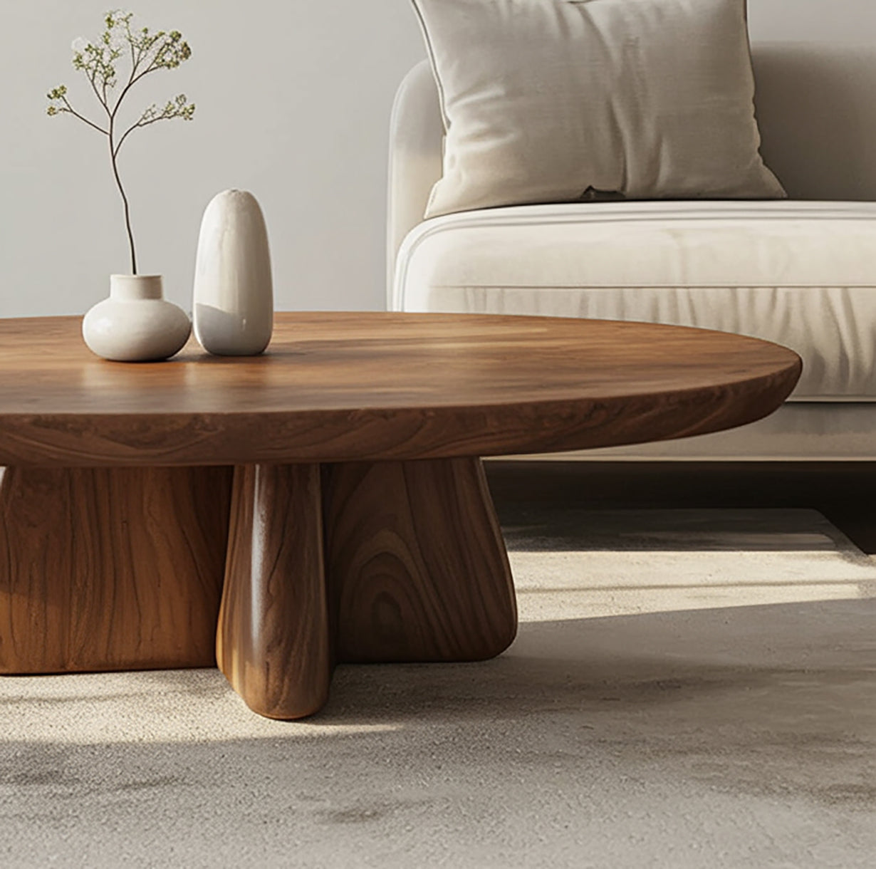 Massivholz Couchtisch mit Live Edge – Handgefertigtes Unikat fürs Wohnzimmer