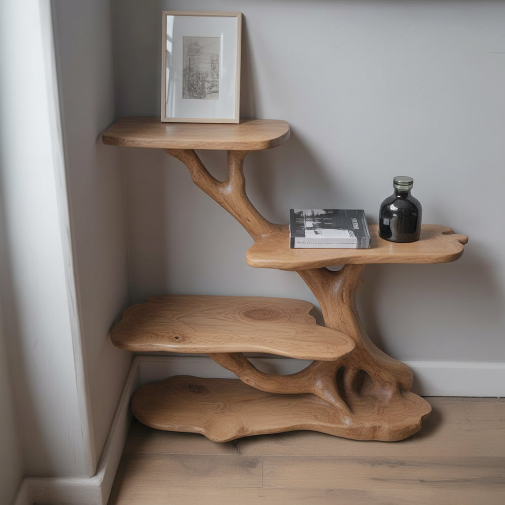 Treibholz Nachttisch Baumast – Rustikales Nachttisch Bücherregal Regal