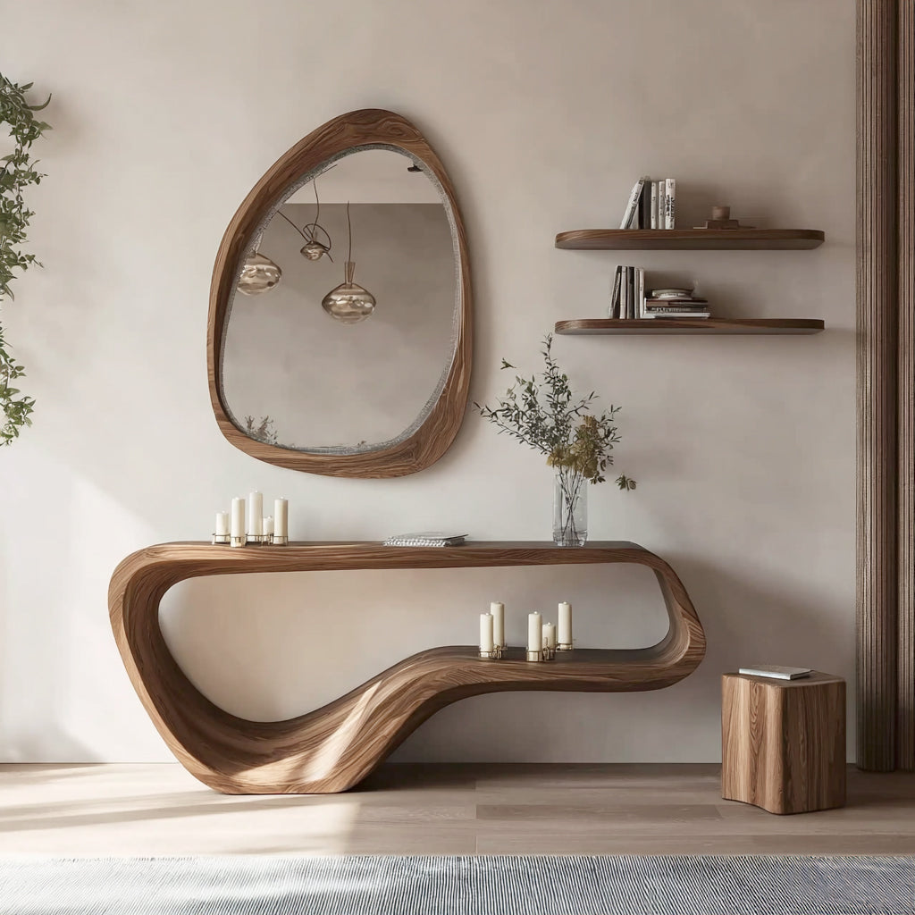 Live Edge Konsolentisch aus Massivholz – Rustikaler Flurtisch