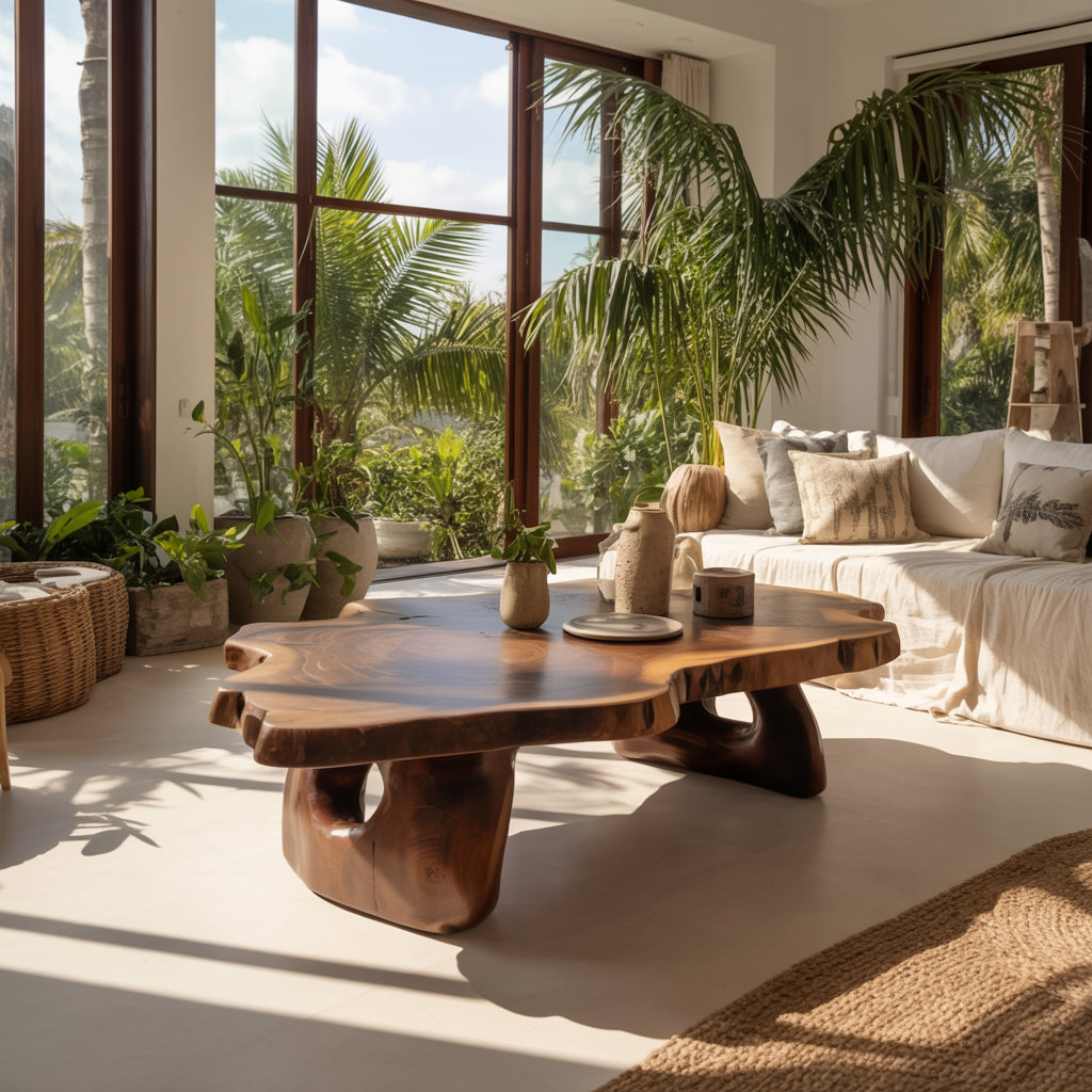 Live-Edge Couchtisch – Handgefertigter Massivholz-Tisch im rustikal-modernen Stil