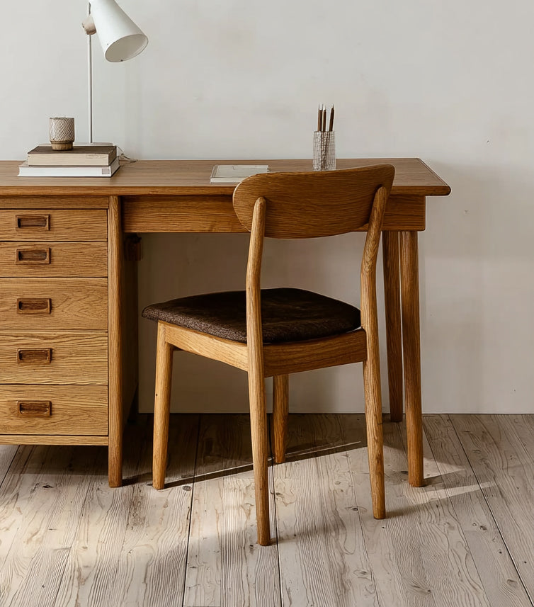 Computertisch Ulm – Mid-Century, schmal, Eiche, skandinavisch-minimalistisch