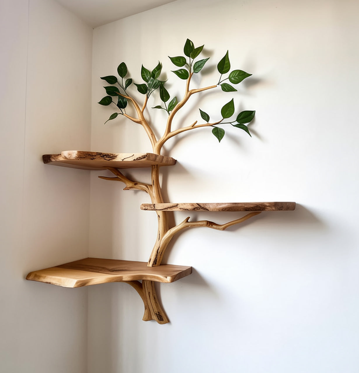 Treibholz Tree Branch Eckregal – Rustikale Wanddeko & Display