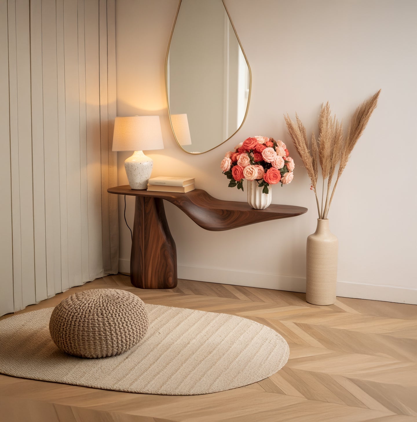 Rustikaler Live Edge Konsolentisch aus Holz – Flur & Eingangsbereich