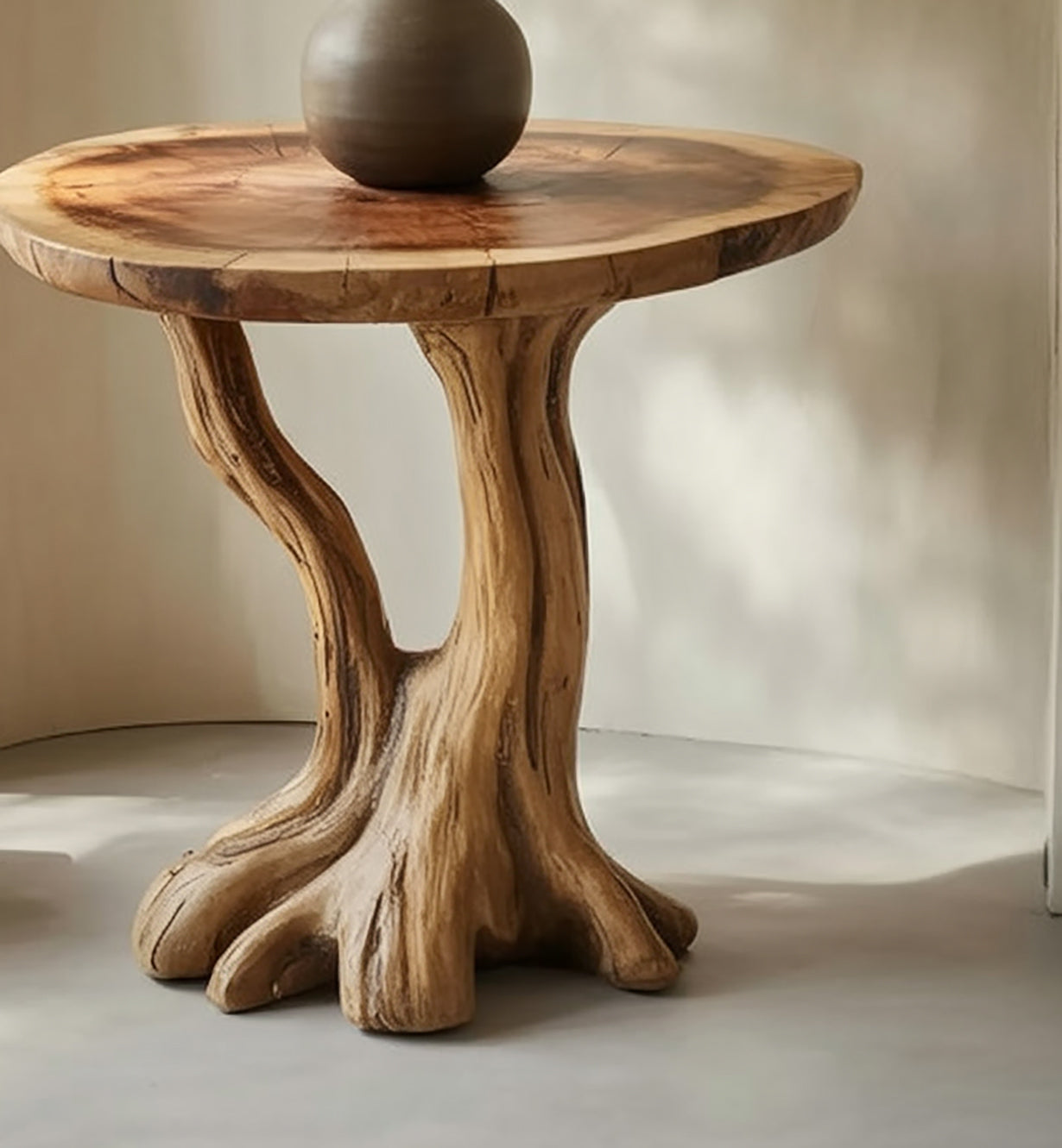 Massivholz Beistelltisch – Rustikal, Handgefertigt mit Live Edge