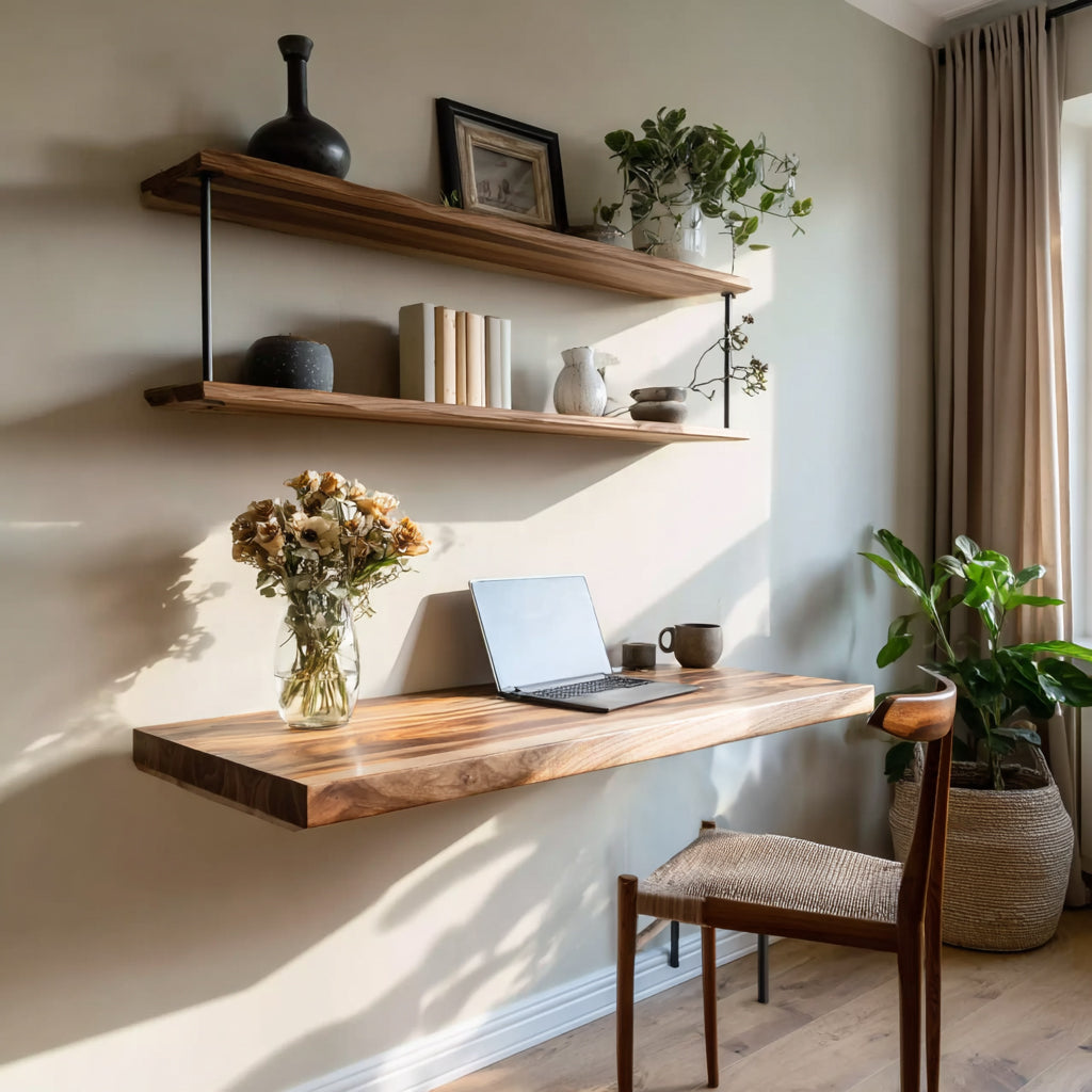 Mid-Century Massivholz-Schreibtisch – Handgefertigter Schreibtisch