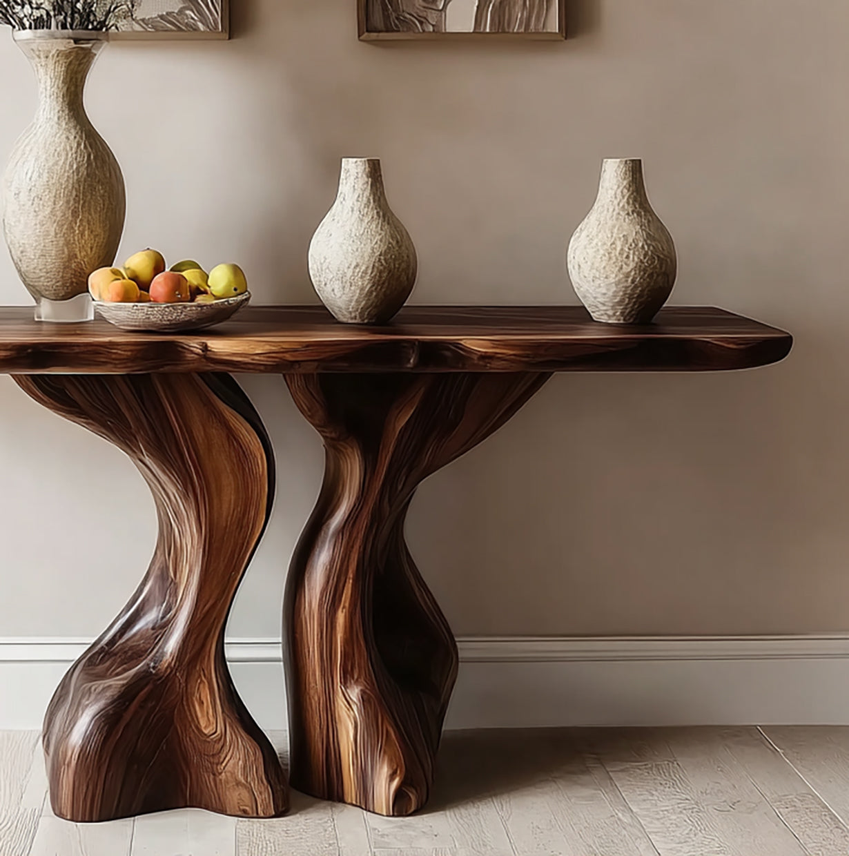 Handcrafted Entryway Table – Handmade Live Edge Console Handgefertigte Massivholz-Konsole – Live Edge Eingangs- und Flurmöbel