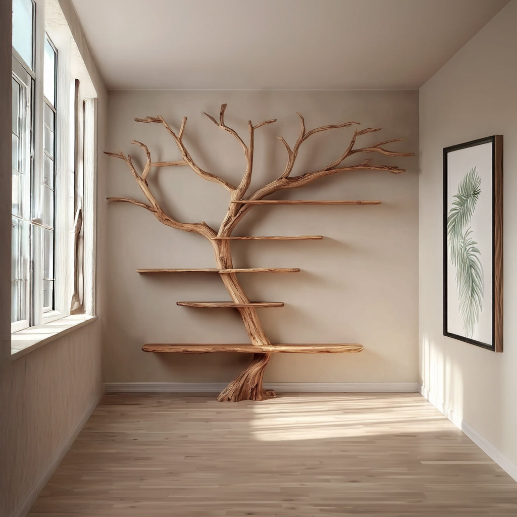 Massives Treibholz-Wandregal – Rustikales Schweberegal aus Baumästen