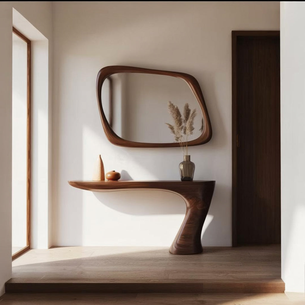 Rustikale Massivholz-Konsole – Handgefertigter Eingangs- und Wohnzimmer-Tisch