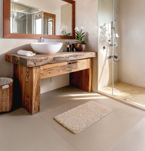 Handgefertigter Waschtisch aus recycelter Eiche – rustikaler Farmhouse-Stil