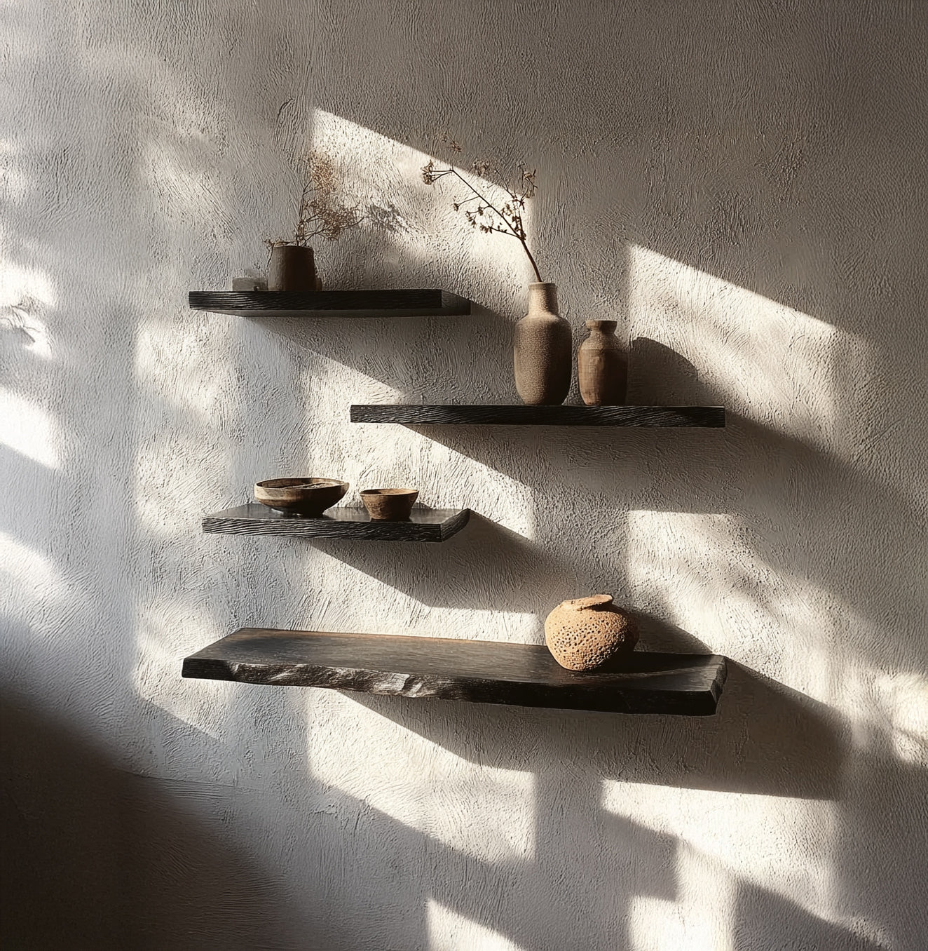 Design Wandregal aus Massivholz – Handgefertigt & Schwebend