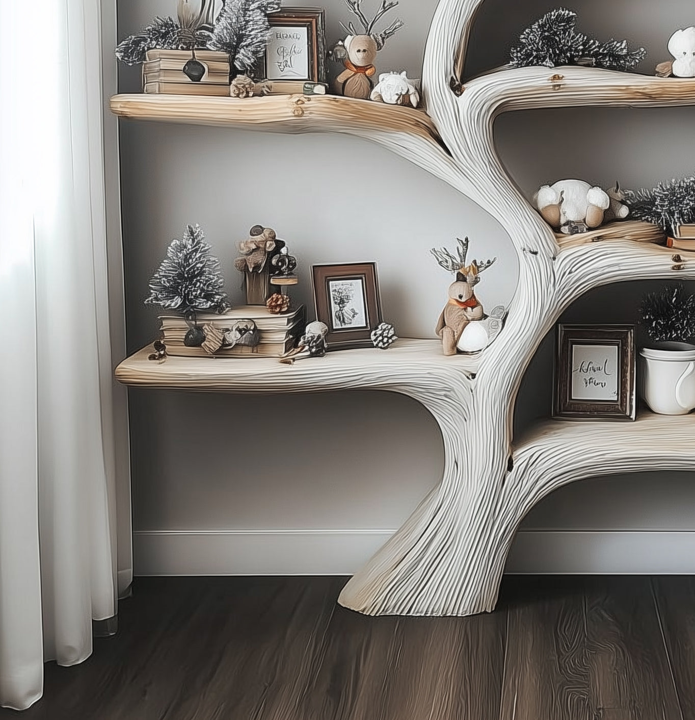 Montessori-Baumregal – handgefertigtes Holz-Wandregal fürs Kinderzimmer