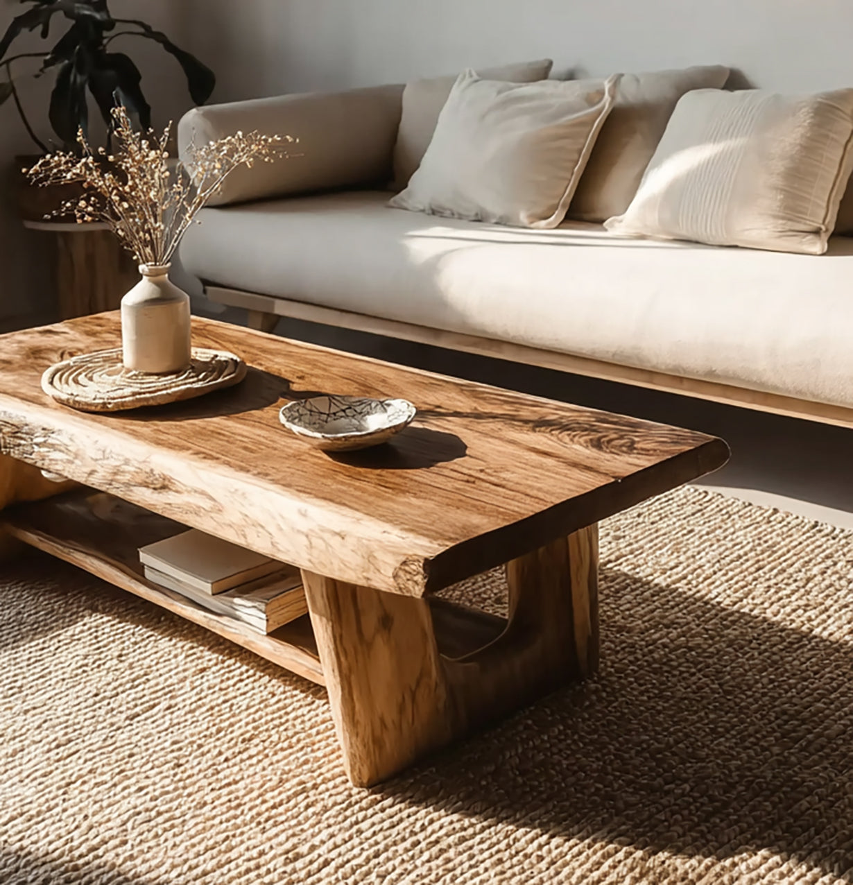 Recyceltes Treibholz Couchtisch – Handgefertigt, Modernes Massivholz Live Edge