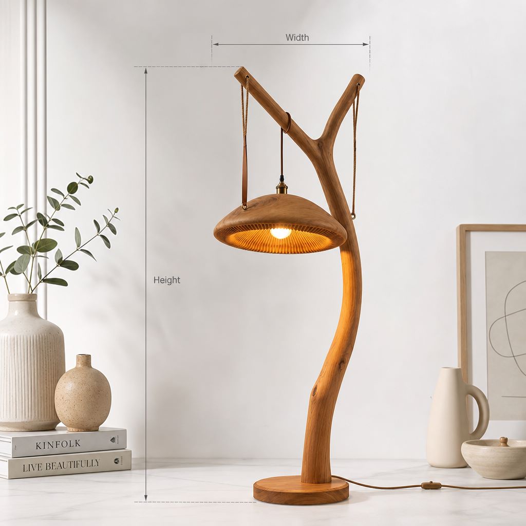 Y-Ast-Pendel-Pilz-Stehlampe mit hängendem Lamellenleuchten