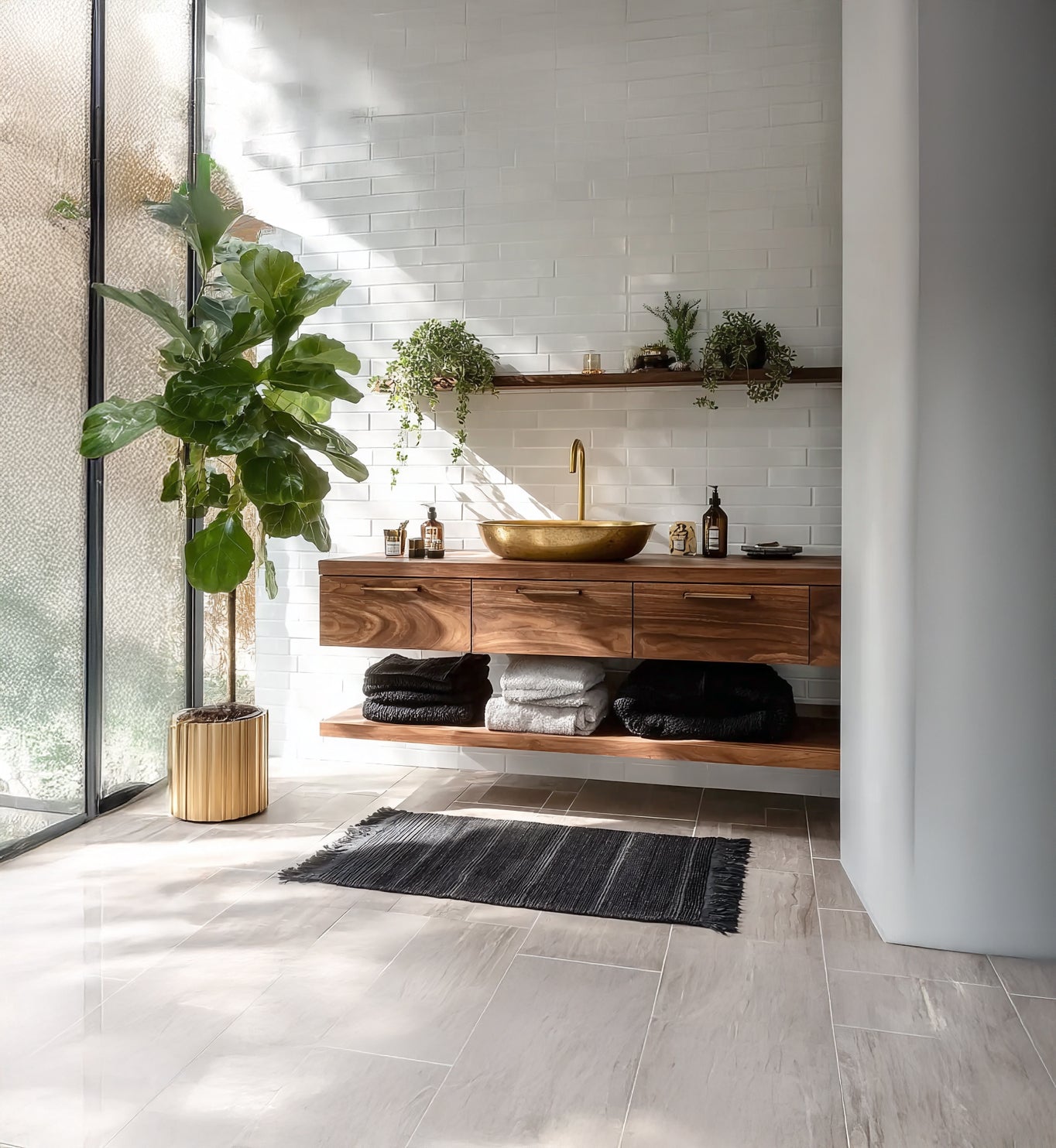 Luxuriöser schwebender Badezimmerwaschtisch – Modern & Elegant