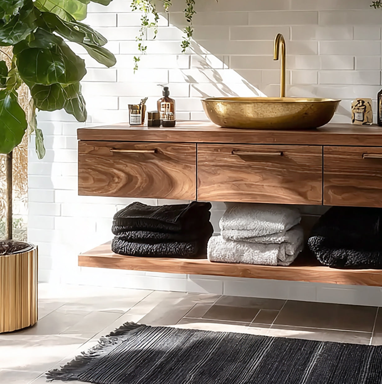 Luxuriöser schwebender Badezimmerwaschtisch – Modern & Elegant