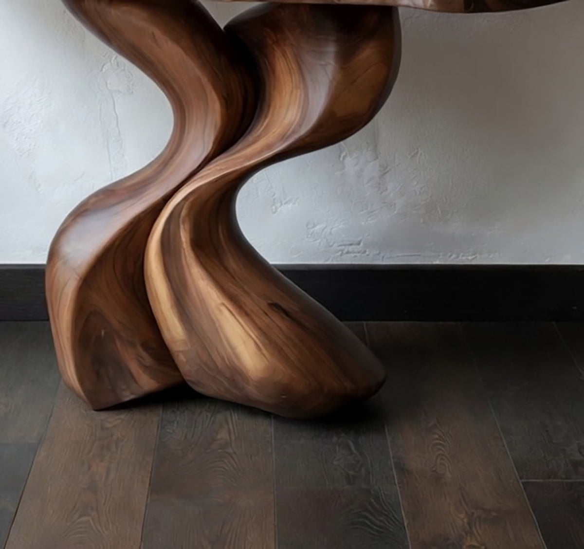 Konsolentisch aus Massivholz – Einzigartiges Kunstwerk, handgemacht, schmale Holzausführung
