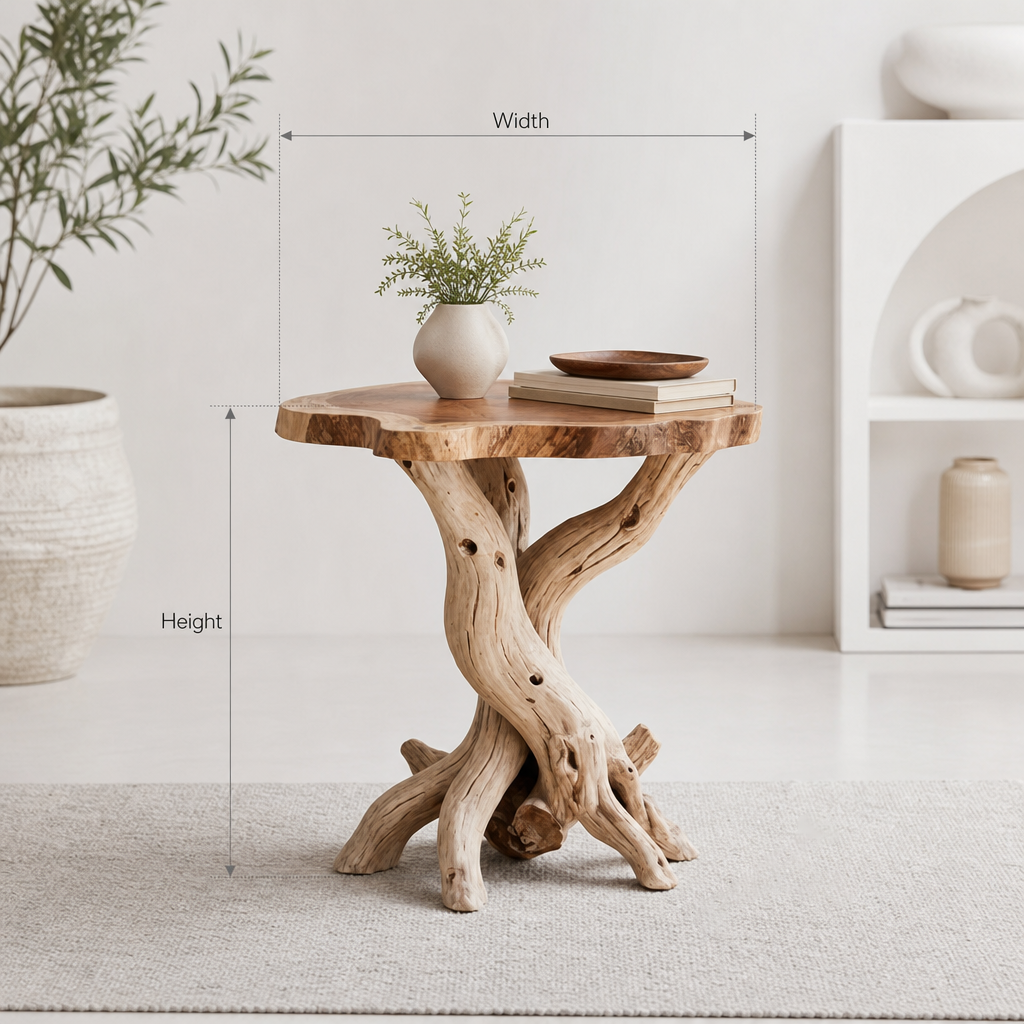 Individueller Holz-Beistelltisch für ein gemütliches, einladendes Wohnzimmer
