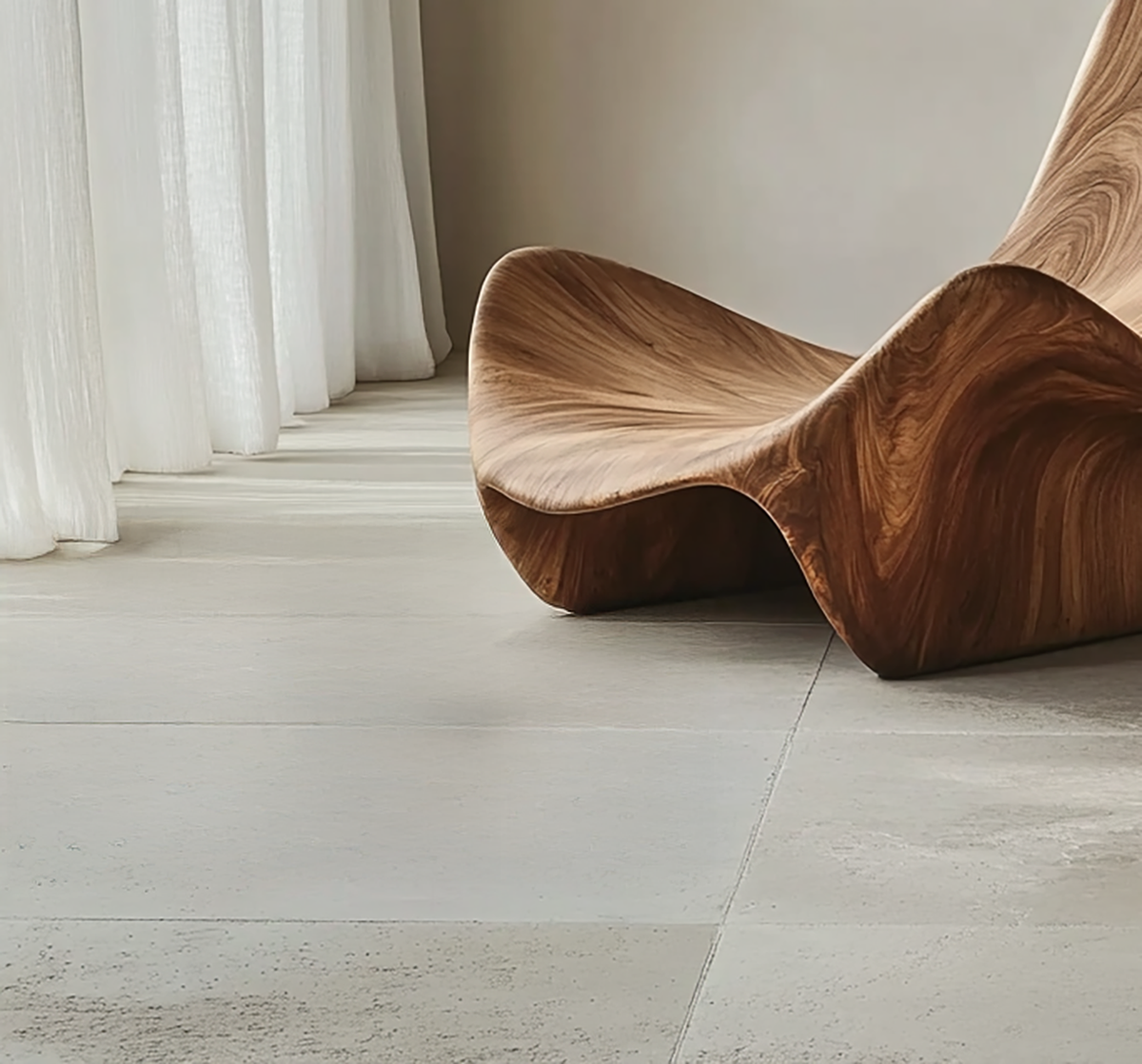 Organischer Wellen-Holzstuhl für modernes Wohnzimmer-Sitzen