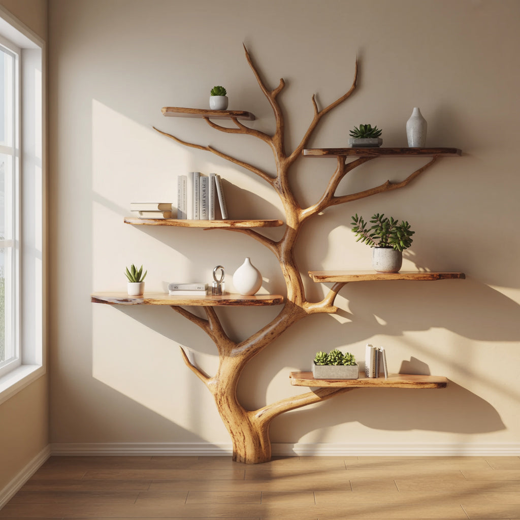 Baumförmiges Wandregal für Babyzimmer oder Wohnzimmer-Interieurs