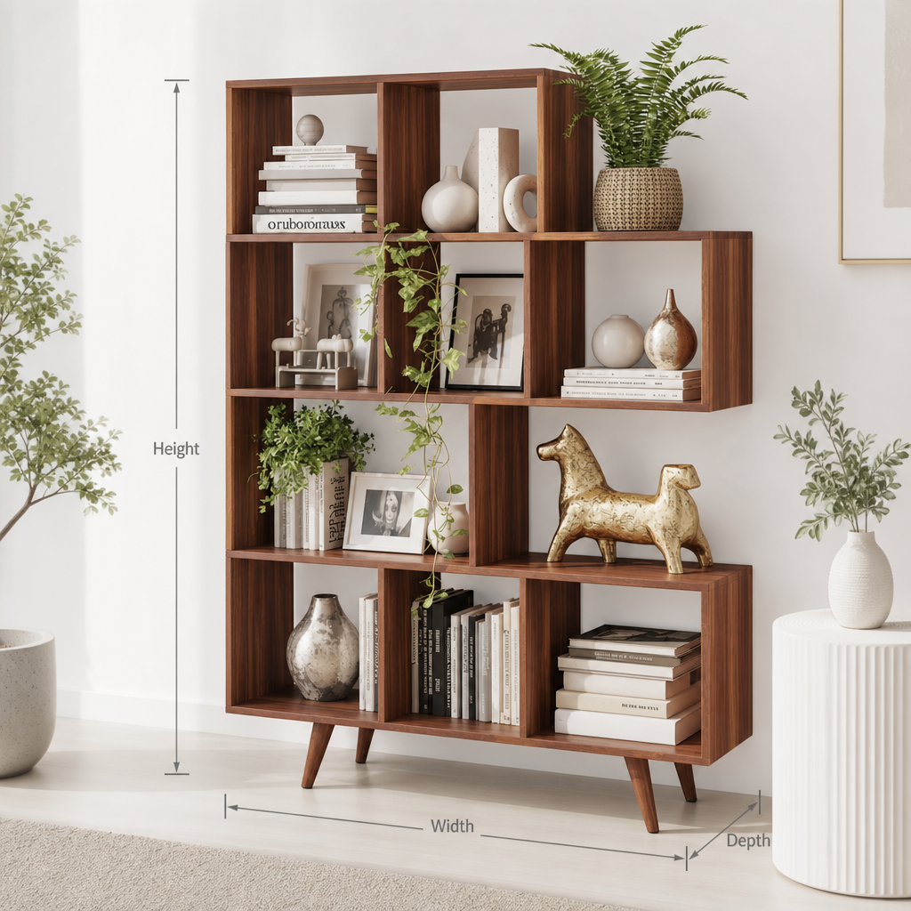 Handgefertigtes Bücherregal aus Massivholz mit natürlicher Eleganz fürs Homeoffice
