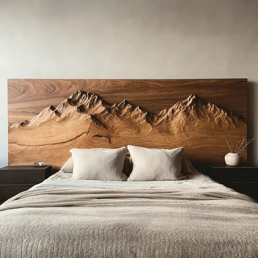 Rustikales Bergkopfteil für Schlafzimmer- oder Chalet-Dekor