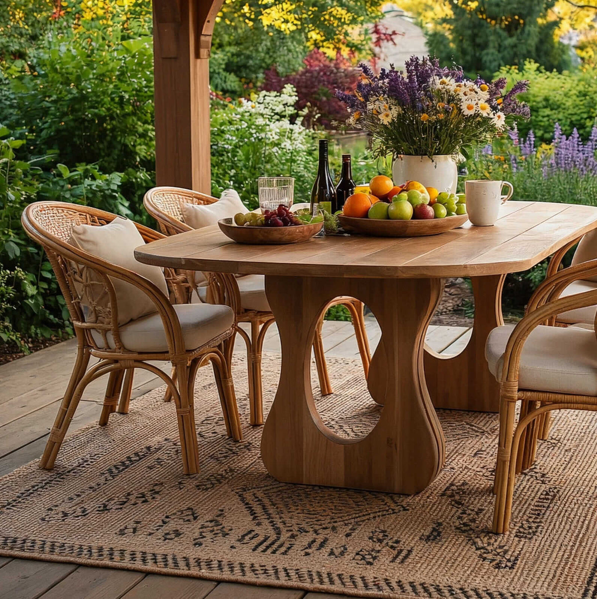 Esstisch aus Massivholz mit klassischen Mid-Century-Modern-Designelementen