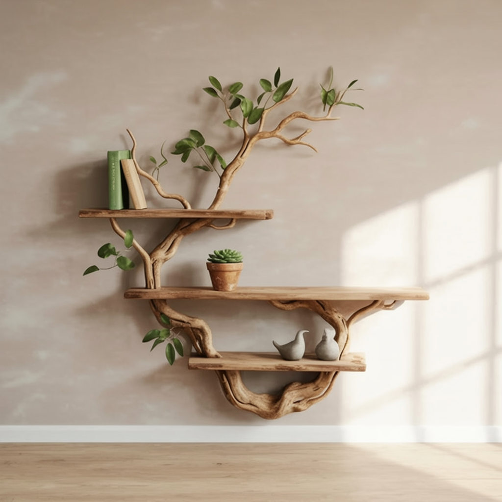 Minimalistisches Holz-Bücherregal für Babyzimmer oder Wohnzimmerdekor