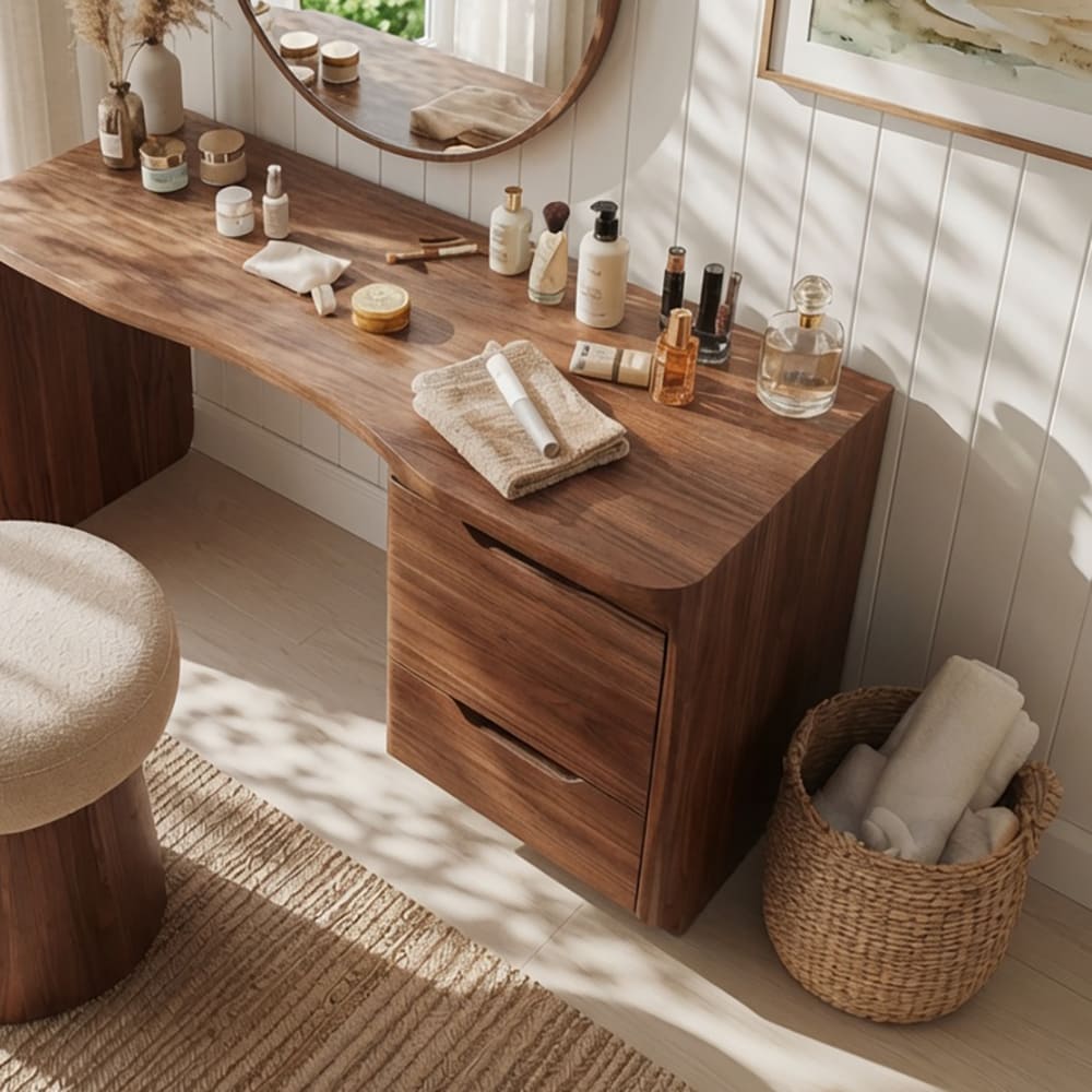Minimalistischer Schminktisch aus hochwertigem Holz