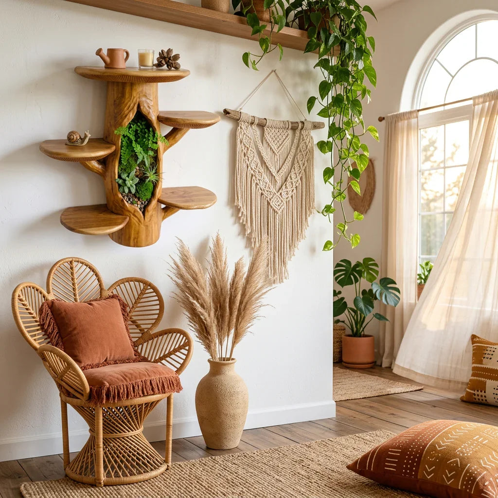 Pilz-Baumstamm-Wandregal mit Terrarium-Nische – Handgefertigtes Schauregal aus Massivholz – Ashdeco 2026