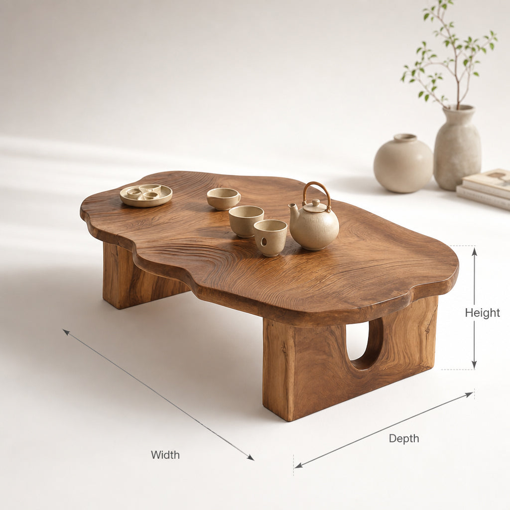 Organischer Baumkanten-Couchtisch für Wohnzimmer und Lounge