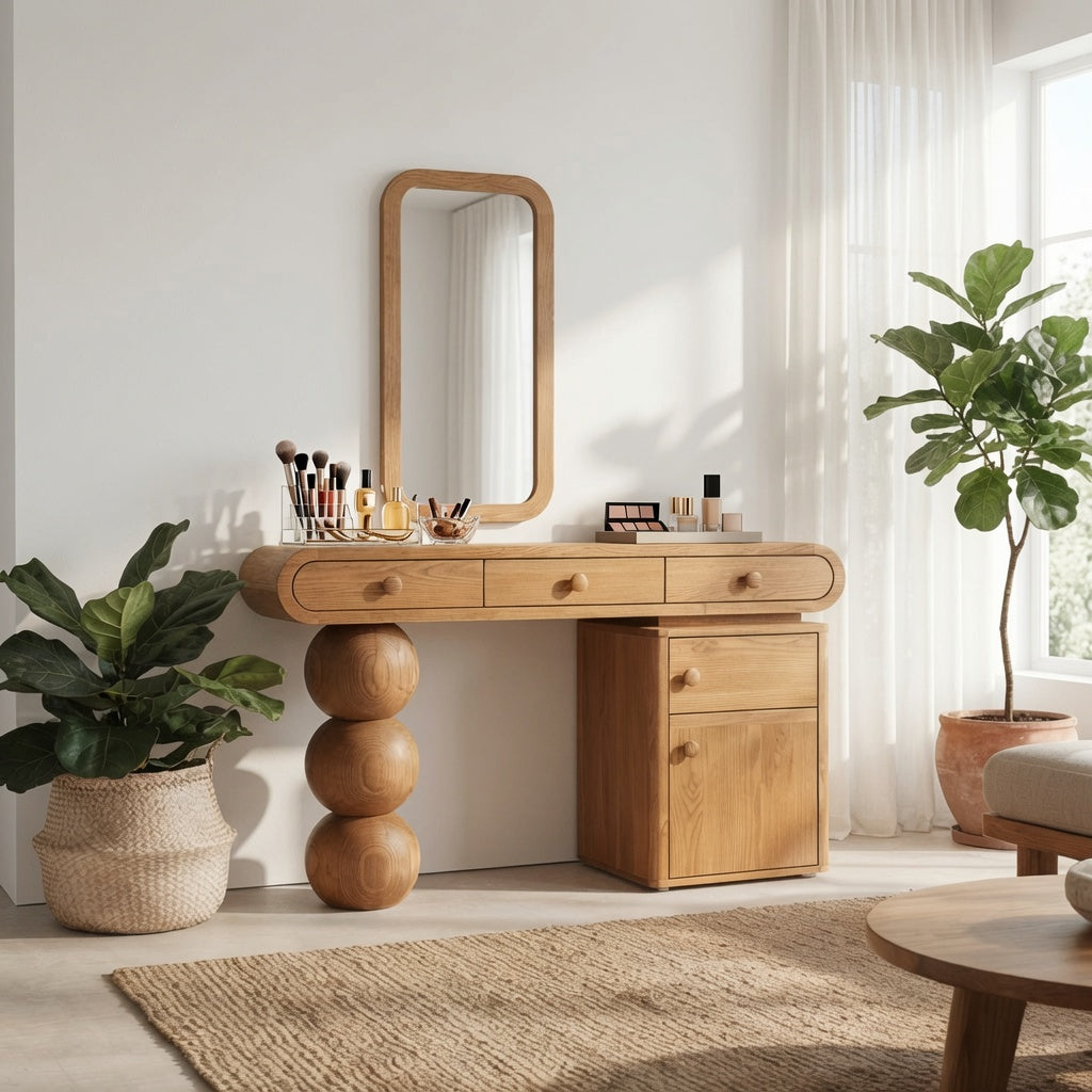 Frisiertisch im Landhausstil aus Naturhartholz