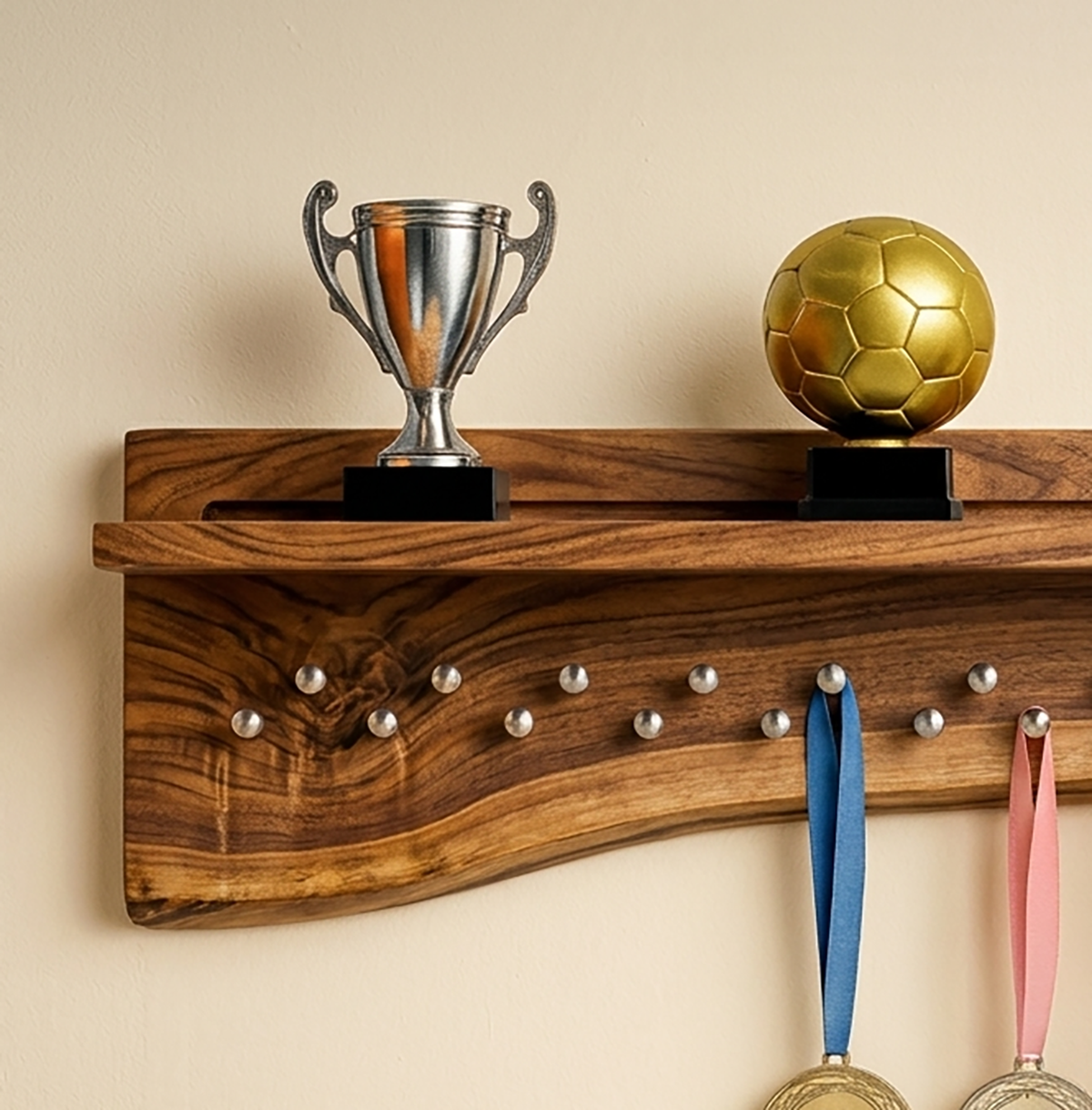 Holz-Medaillenhalter-Regal für Auszeichnungen und Erinnerungsstücke