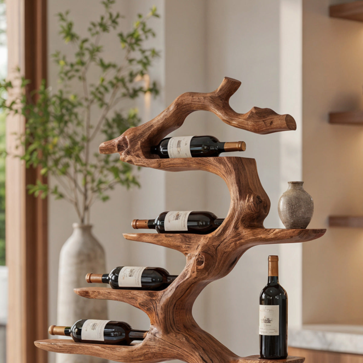 Handwerkliches handgefertigtes Weinregal