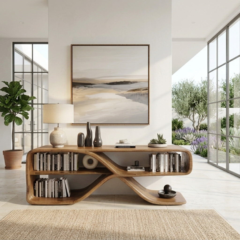 Künstlerisches Sideboard aus Massivholz