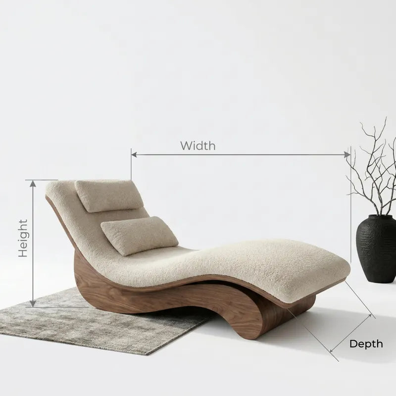 Skulpturale ergonomische Chaiselongue aus Massivholz