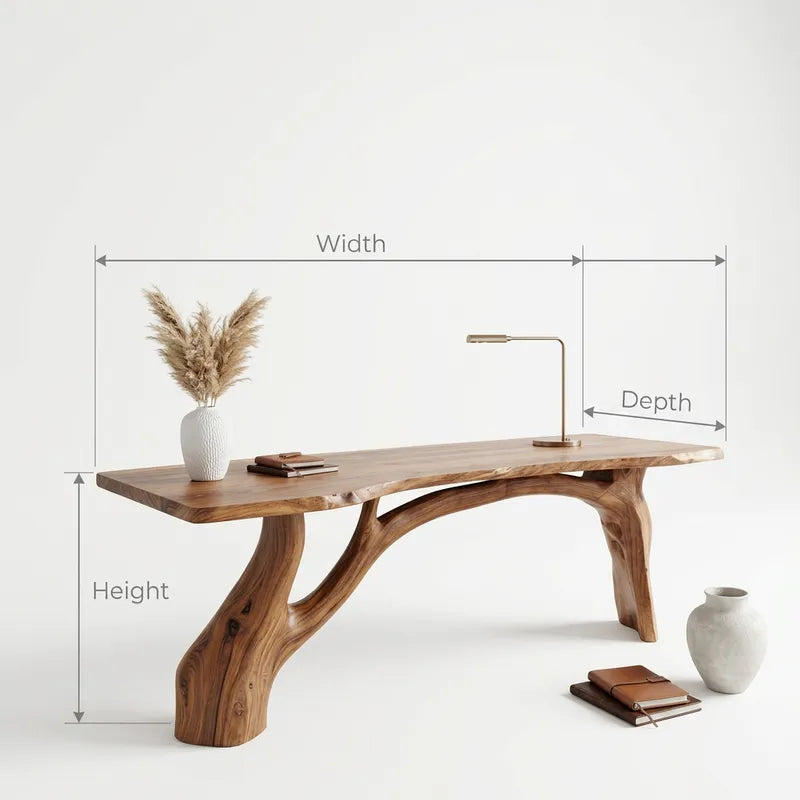 Schreibtisch aus Massivholz – Handgefertigter minimalistischer Arbeitsplatz
