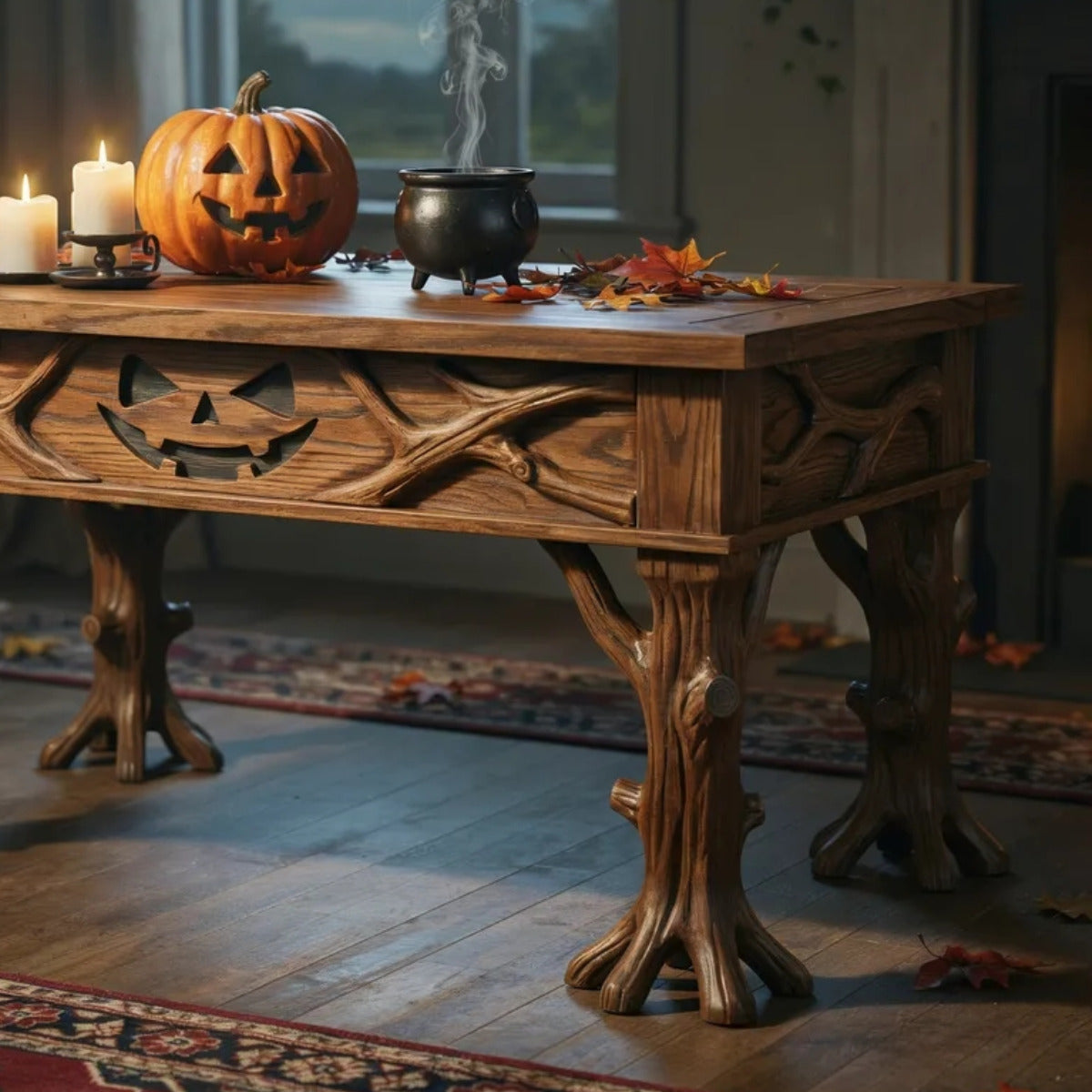 Skulpturaler Baumwurzel-Couchtisch aus Naturhartholz