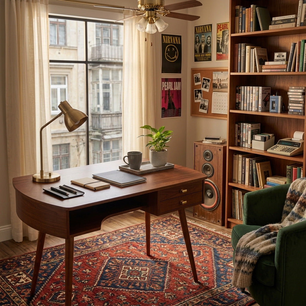 Klassischer Schreibtisch aus Massivholz für ein Arbeitszimmer