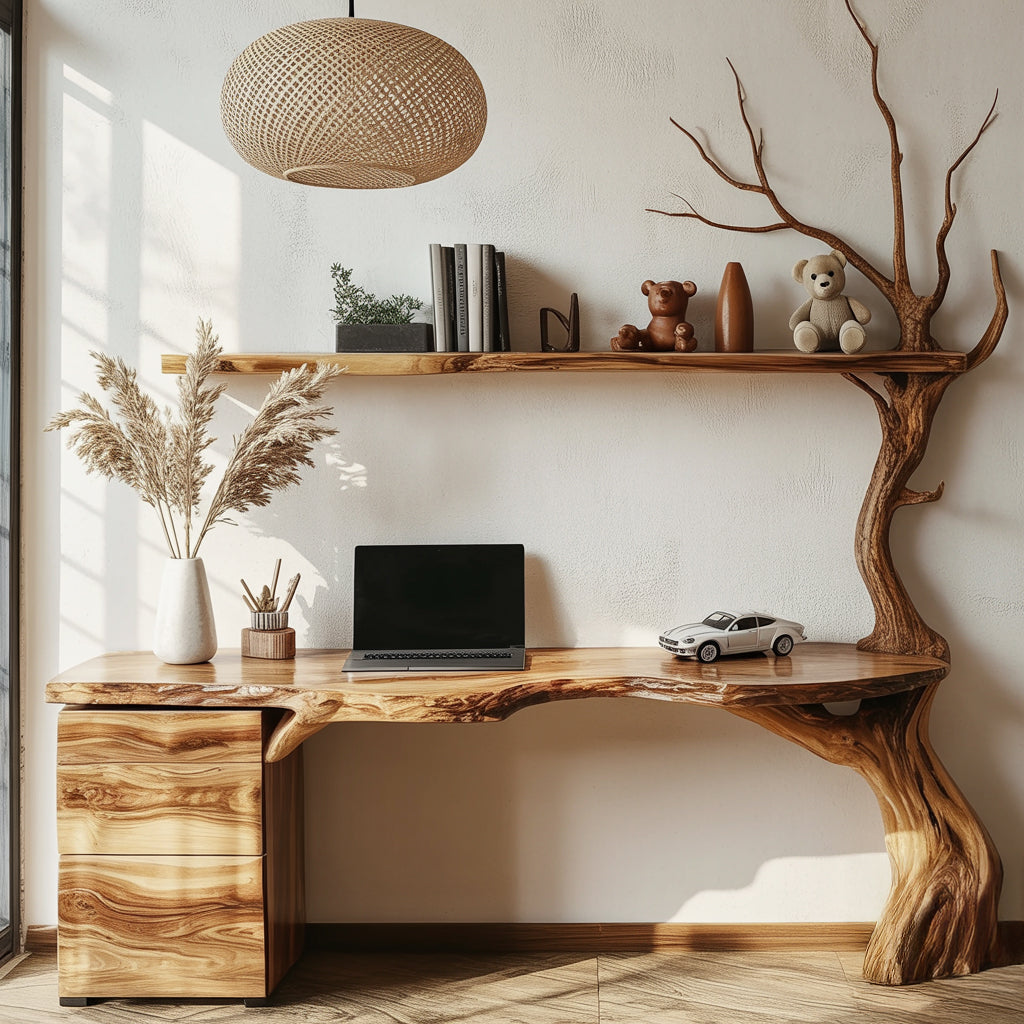 Künstlerischer Eckschreibtisch für Homeoffice oder Lernbereich