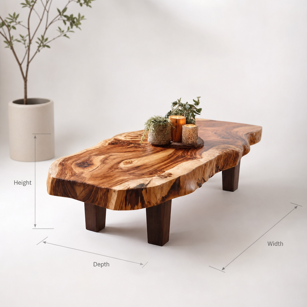 Couchtisch aus Naturholz im Vintage-Stil für ein entspanntes Wohnzimmer
